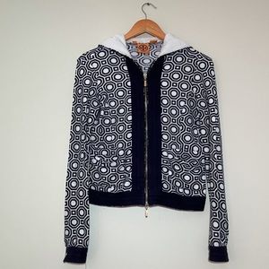 Tory Burch Terry Cloth Zip Up Hoodie